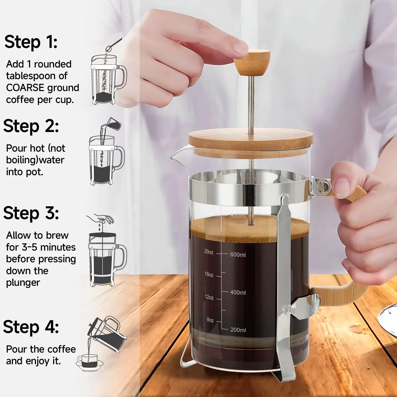 Cafetière French Press "Natural Design"