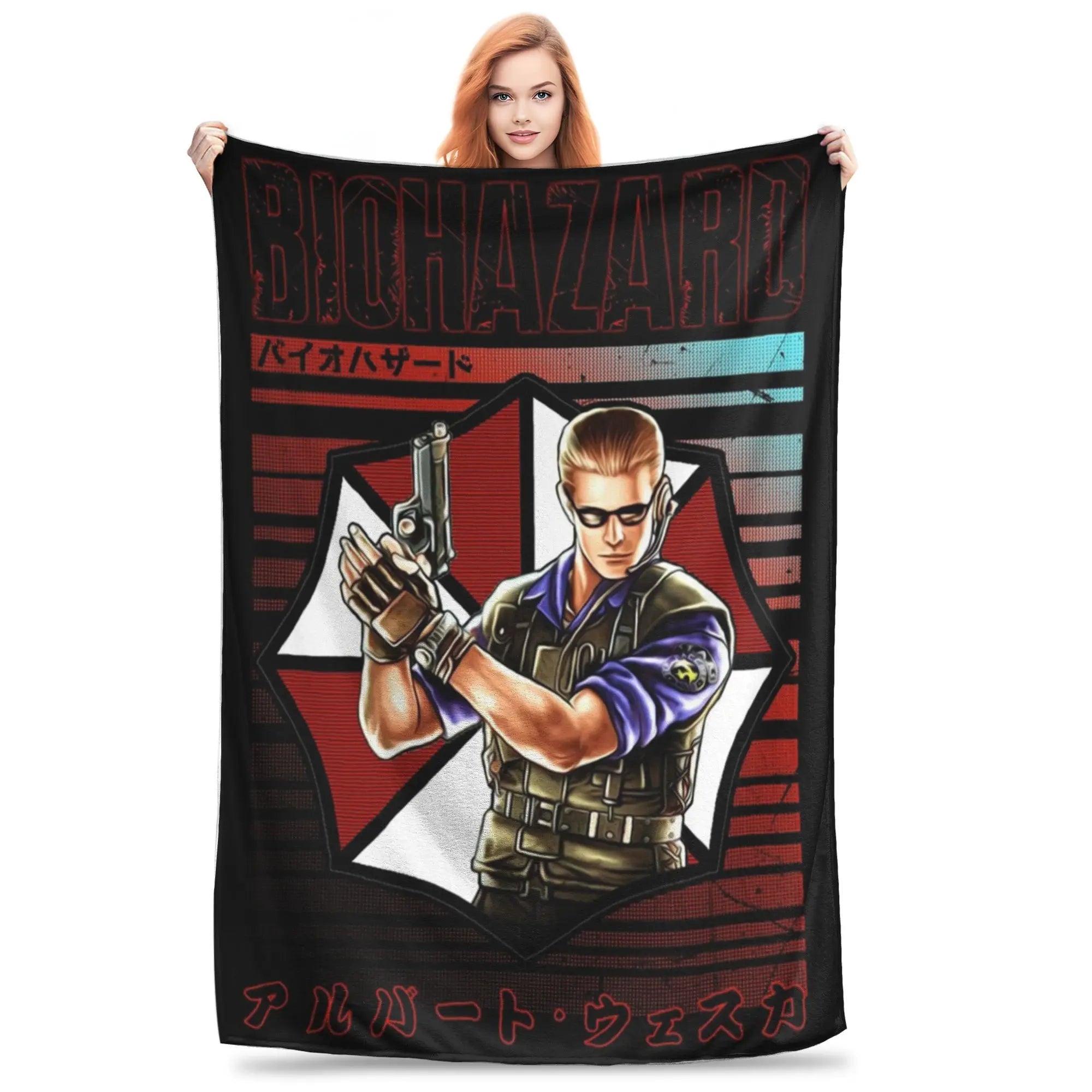 Albert Wesker Bootleg Blanket Warm Flannel Sofa Throw Blanket for Home Bedroom Outdoor Throws Bedspread Quilt