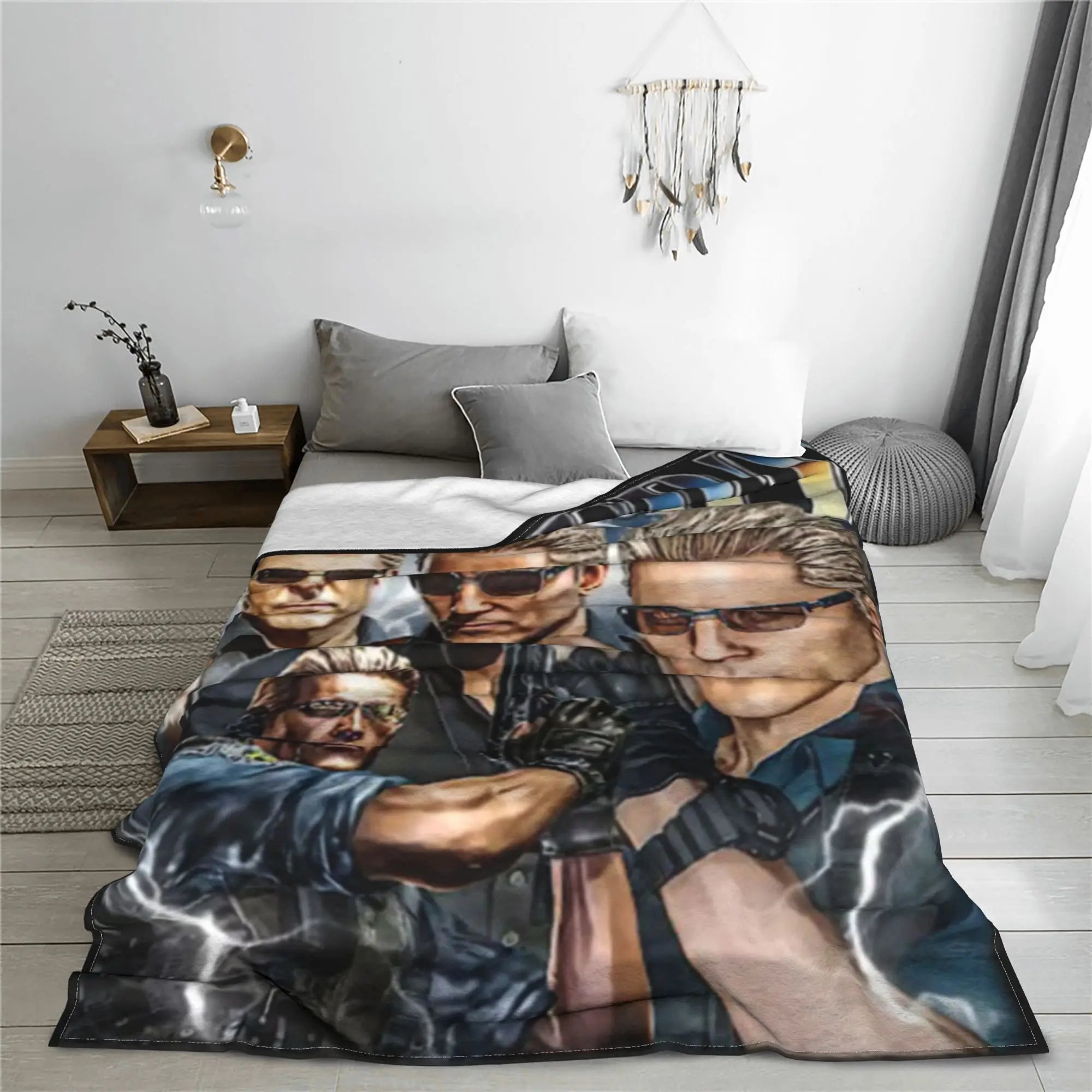 Albert Wesker Bootleg Blanket Warm Flannel Sofa Throw Blanket for Home Bedroom Outdoor Throws Bedspread Quilt